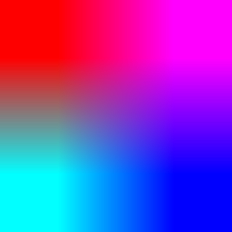 red, magenta, cyan & blue gradient